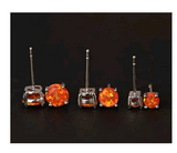 ADLIER  Fire Opal Earrings Pack 14K White Gold Plated Orange Red Opal Stud Earrings Set of 3 Pairs Hypoallergenic for Women with Sensitive Ears